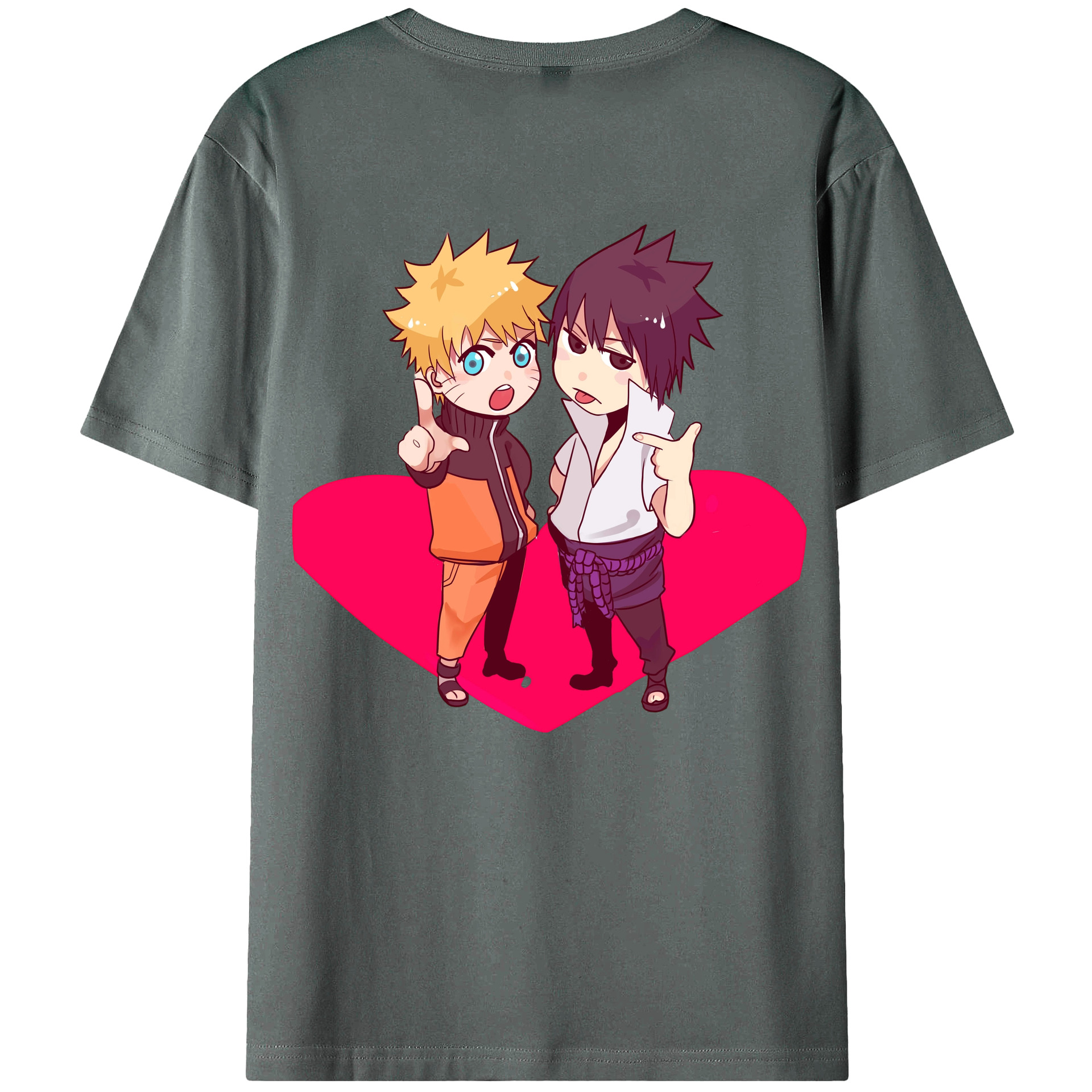 （画像用） NARUTO -ナルト- うずまき ナルト Uzumaki Naruto 綿100％ メンズ半袖Tシャツ（バックプリント） 通気性